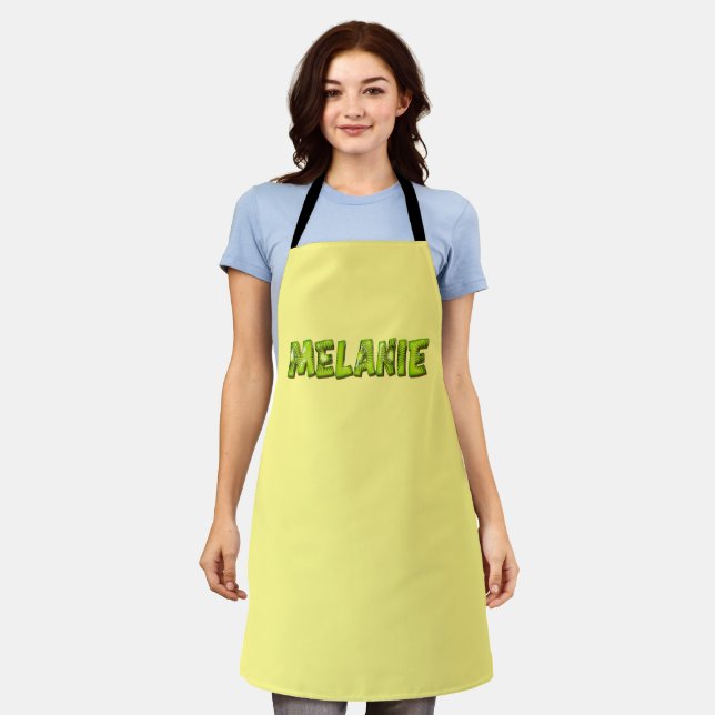 Melanie Name Kiwi Design Kitchen Apron Apron (Worn)