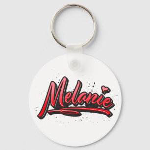Melanie red Heart Graffiti Schlüsselanhänger Key Ring