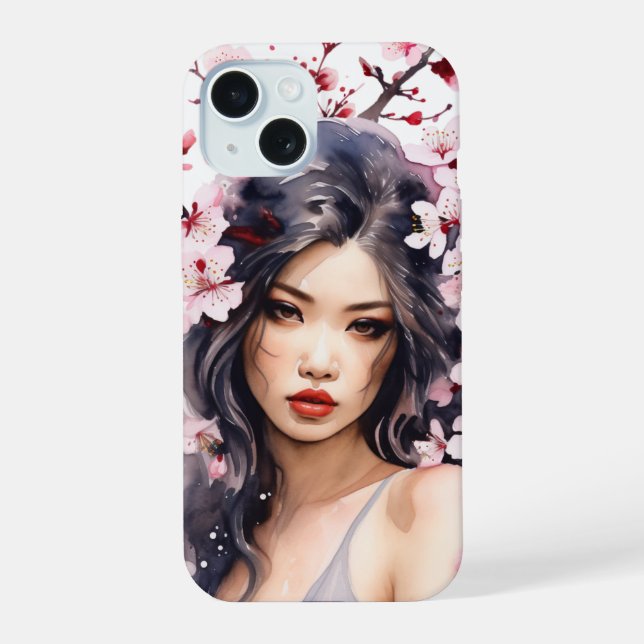 Melanie Sakura Cherry Blossom Girl iPhone 15 Case (Back)