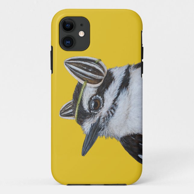 Melanie the downy woodpecker iPhone case (Back)