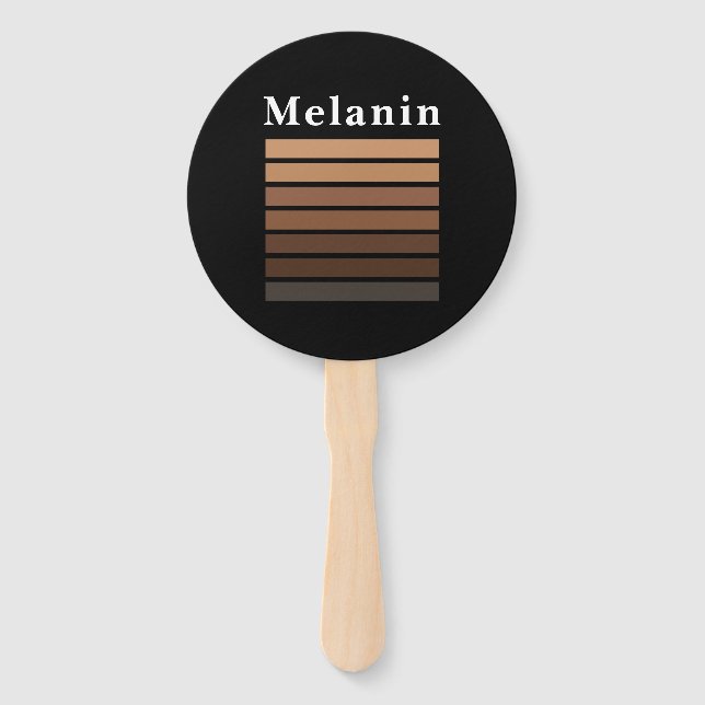 Melanin African American Black History Month Hand Fan (Front)