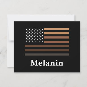 Melanin African American USA Flag Black History Card
