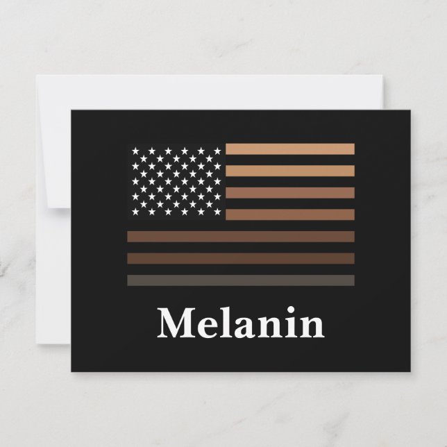 Melanin African American USA Flag Black History Card (Front)