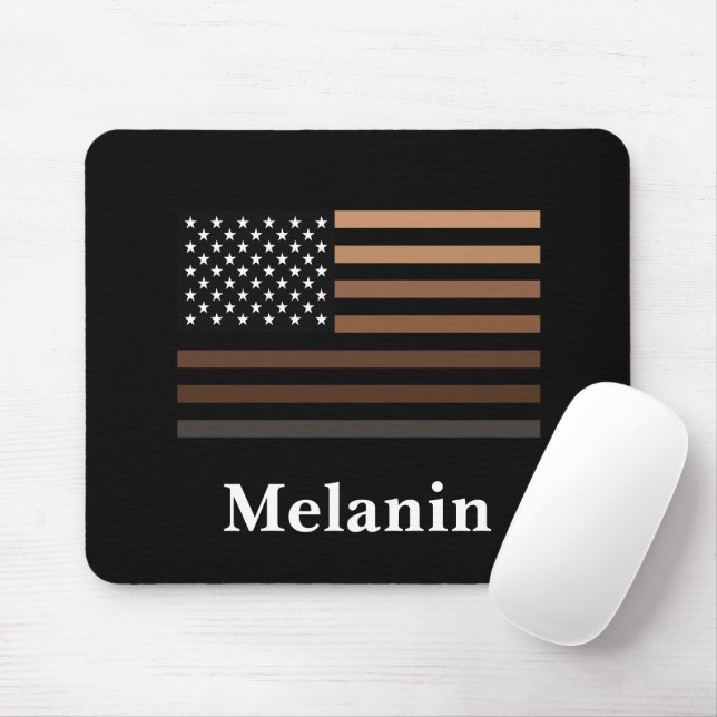 Melanin African American USA Flag Black History Mouse Mat (With Mouse)