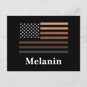 Melanin African American USA Flag Black History Postcard