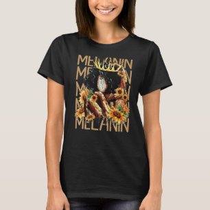 Melanin Afro Natural Hair Queen Cute Black Girl Ma T-Shirt