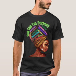 Melanin Afro Natural Hair Queen Cute Black Girl Ma T-Shirt