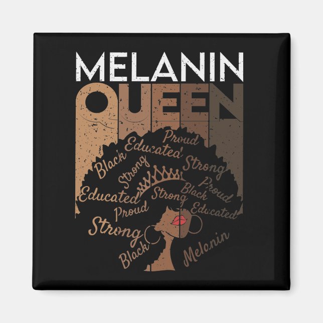 Melanin Afro Queen Word Art   Magnet (Front)