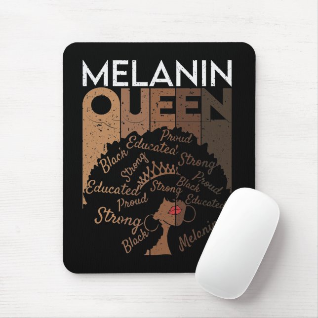 Melanin Afro Queen Word Art  Mouse Mat (With Mouse)