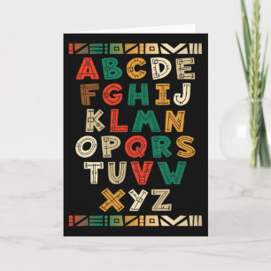 Melanin Alphabet Black History Month African Teach Card
