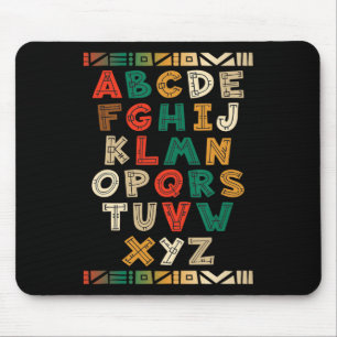 Melanin Alphabet Black History Month African Teach Mouse Mat