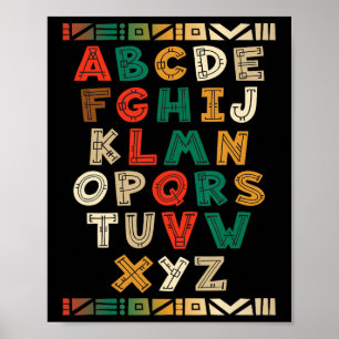 Melanin Alphabet Black History Month African Teach Poster