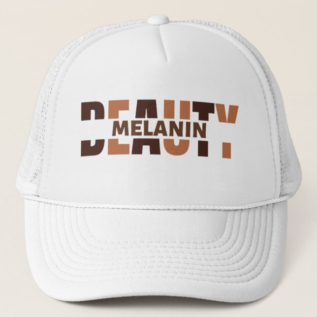 Melanin Beauty Black History Month Trucker Hat (Front)