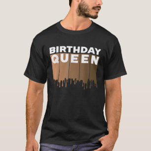 Melanin Birthday Queen African American Afro Girls T-Shirt
