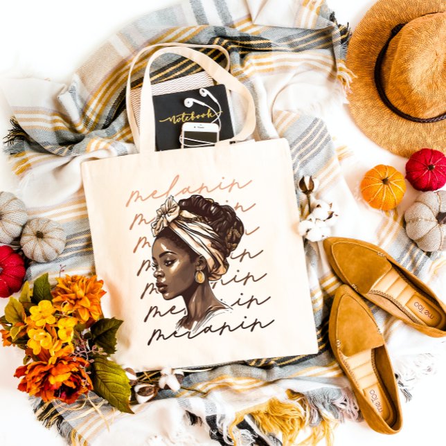 Melanin - Black Girl Art Tote Bag (Creator Uploaded)