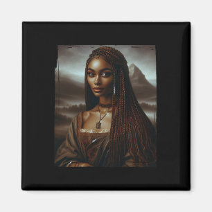 Melanin Black History Month Afro Queen Mona Lisa F Magnet
