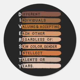 Melanin Black History Month Diversity Typography Classic Round Sticker