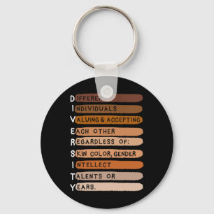 Melanin Black History Month Diversity Typography Key Ring
