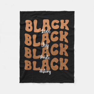 Melanin Black Women Black History Month Retro Prem Fleece Blanket