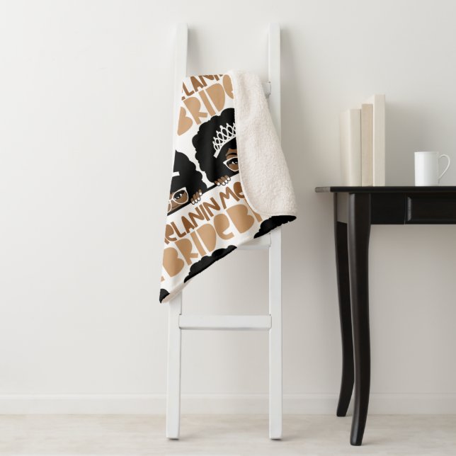 Melanin Bride Sherpa Blanket (In Situ)