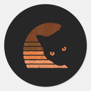Melanin Cat Black History Month Retro Blm African Classic Round Sticker