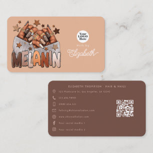 Melanin Chic African American Nail Salon Business Card