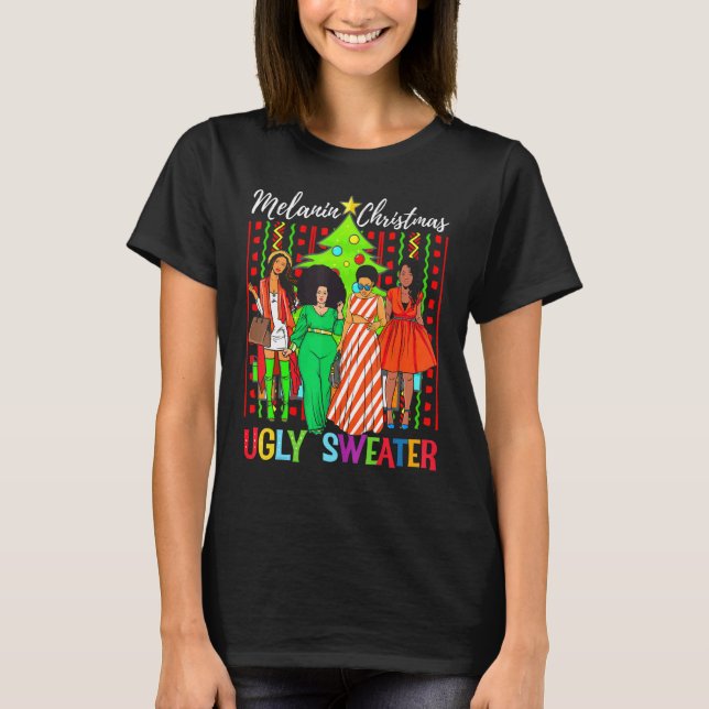 Melanin Christmas Ugly Xmas Sweater Best Friend Si (Front)