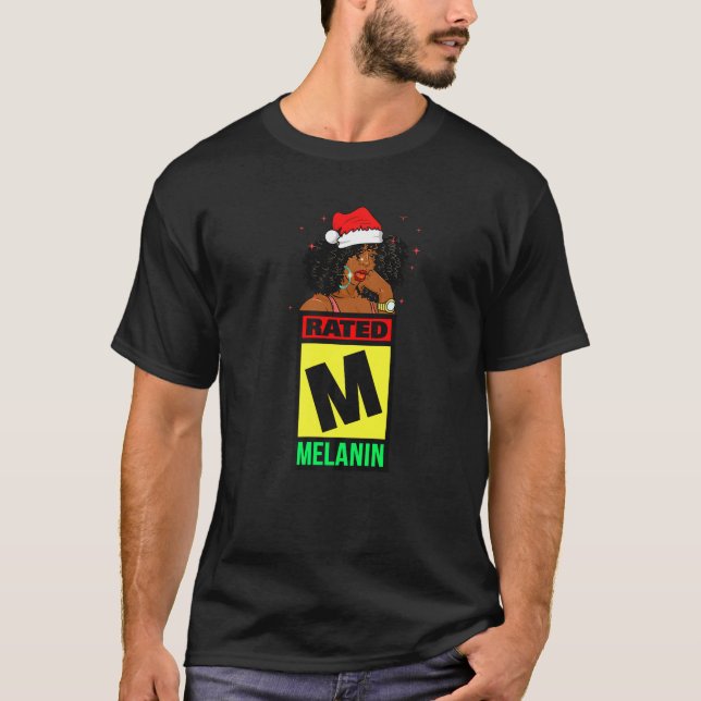 Melanin Christmas Women Black Girl Magic Brown Ski T-Shirt (Front)