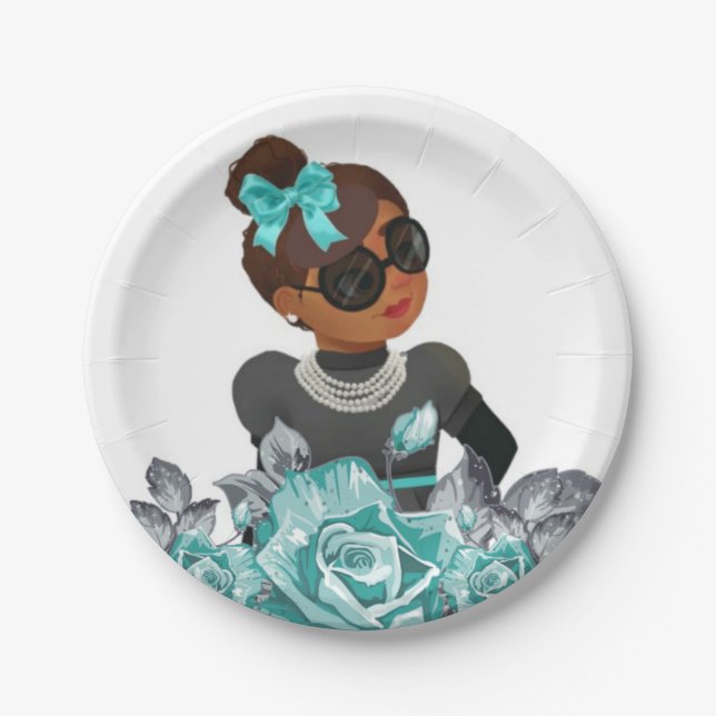 Melanin Collection | Glam Doll Paper Plate (Front)