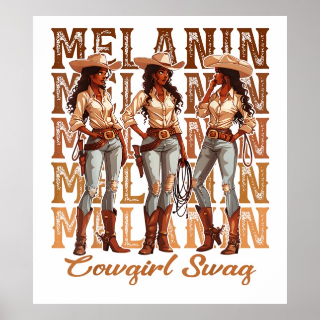 Melanin Cowgirl Swag Poster (Front)