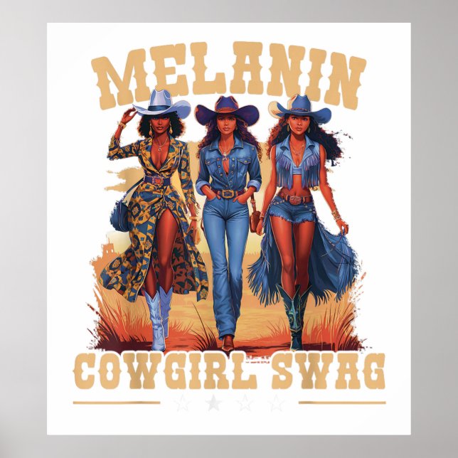 Melanin Cowgirl Swag Poster (Front)