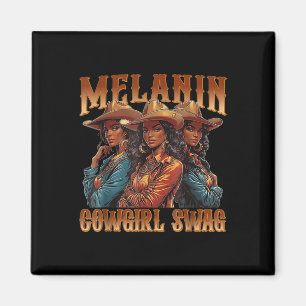 Melanin Cowgirls Swag Black History African Melani Magnet
