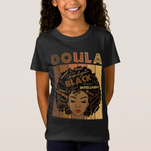 Melanin Doula Afro Hair Black History Month T-Shirt