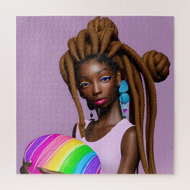 Melanin Easter Rainbow Spring Sista Girl Birthday Jigsaw Puzzle (Vertical)