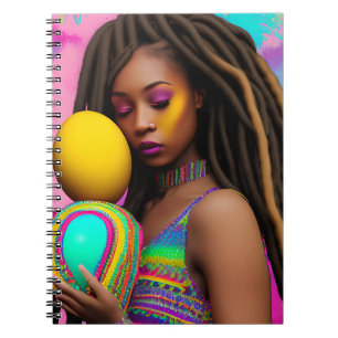 Melanin Easter Rainbow Spring Sista Girl Birthday Notebook