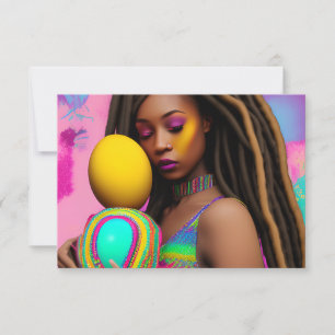 Melanin Easter Rainbow Spring Sista Girl Birthday Thank You Card