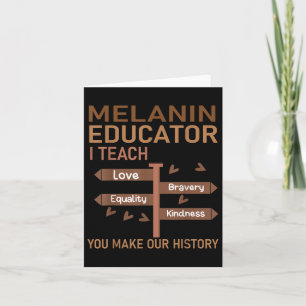 Melanin Educator Black Teachers African American H Card