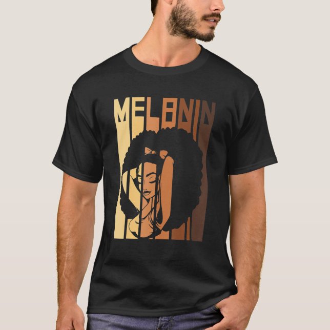 Melanin Every Shade Slays Black History Month Afri T-Shirt (Front)
