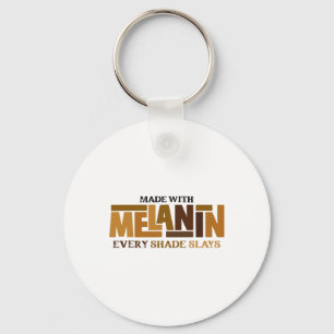 Melanin Every Shade Slays Natural Hair Afro Black Key Ring