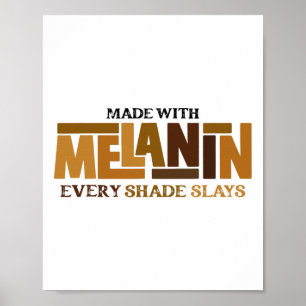 Melanin Every Shade Slays Natural Hair Afro Black Poster