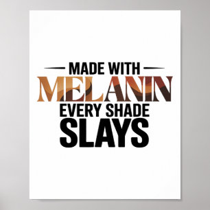 Melanin Every Shade Slays Natural Hair Afro Queen Poster