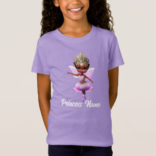 Melanin fairy ballerina wearing crown T-Shirt