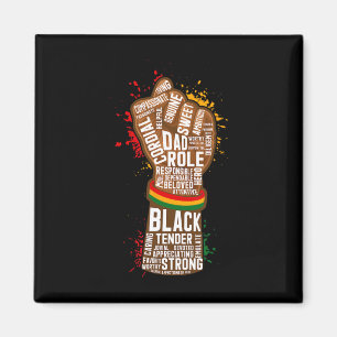 Melanin Fist Hand Dad African American Black Histo Magnet