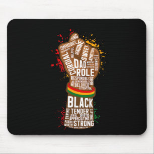 Melanin Fist Hand Dad African American Black Histo Mouse Mat