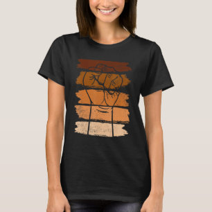 Melanin Fist Hands Black History Month African Roo T-Shirt