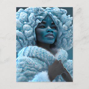 Melanin Freezing Cold Frozen Black Princess  Postcard