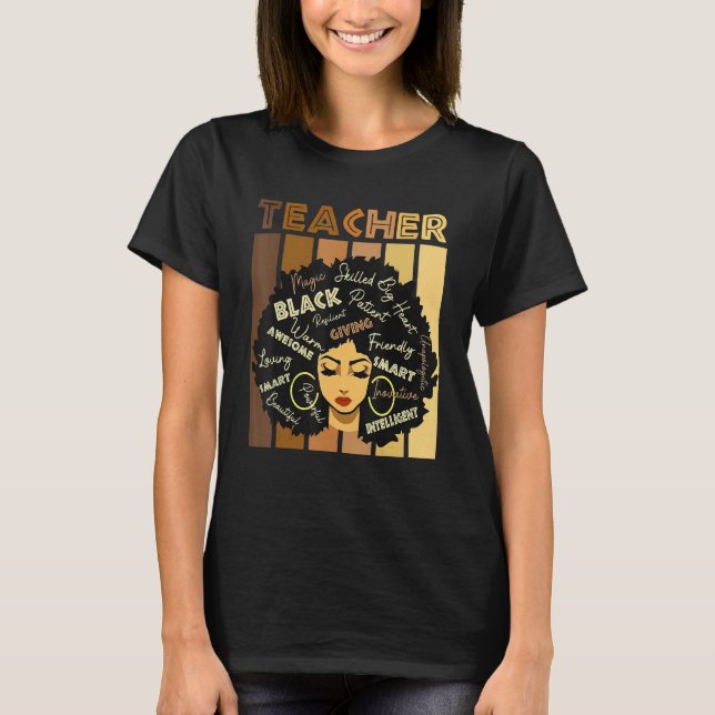 Melanin Girl Black History Month Teacher Outfit Af T-Shirt (Front)
