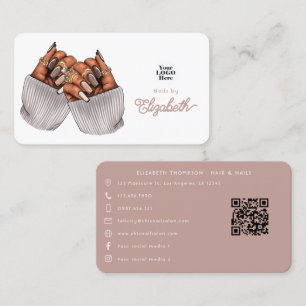 Melanin-Inspired African American Nail Art Design Business Card