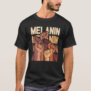 Melanin Leaders Black History Month Power Fist Han T-Shirt