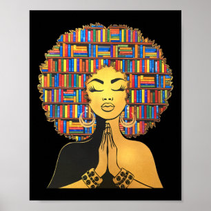 Melanin Librarian Bookworm Book Lover Black Histor Poster